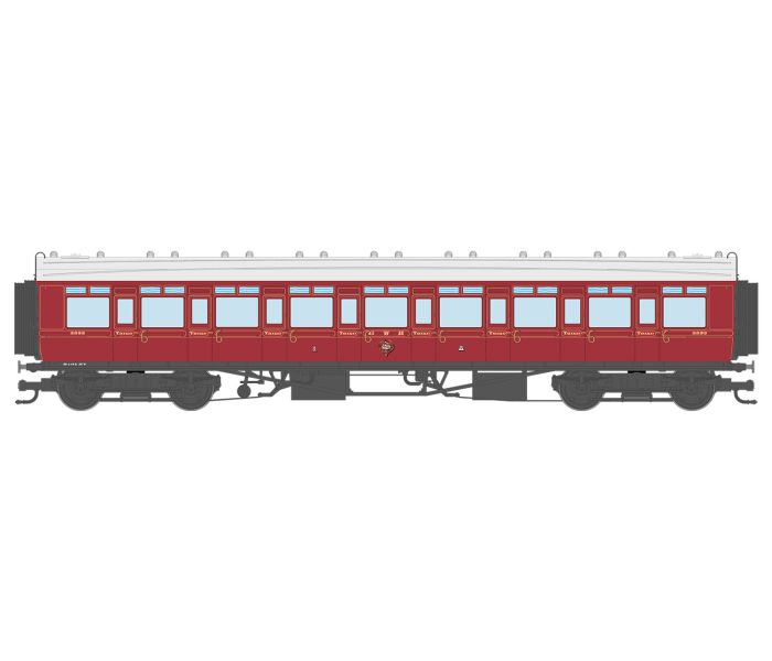 Corridor Toplight 1914 GWR Crimson Lake All 3rd 3893