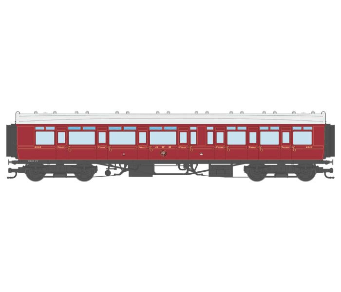 Corridor Toplight 1914 GWR Crimson Lake Composite LH 6942