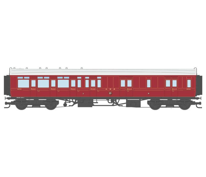 Corridor Toplight 1914 GWR Crimson Lake Brake 3rd LH 3772