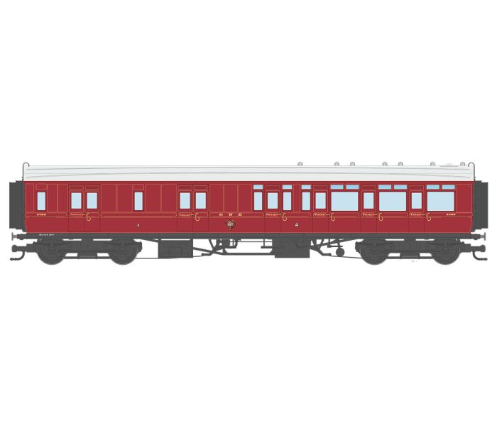 Corridor Toplight 1914 GWR Crimson Lake Brake 3rd RH 3766