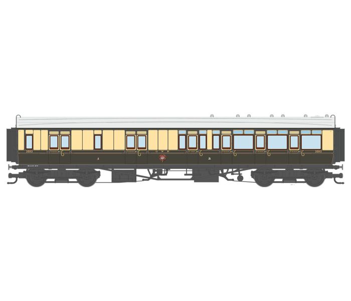 Corridor Toplight 1925 GWR Chc/Crm Lined Brake 3rd RH 3593