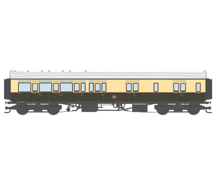 Corridor Toplight 1935 GWR Chc/Crm Rndl Brake 3rd LH 3788