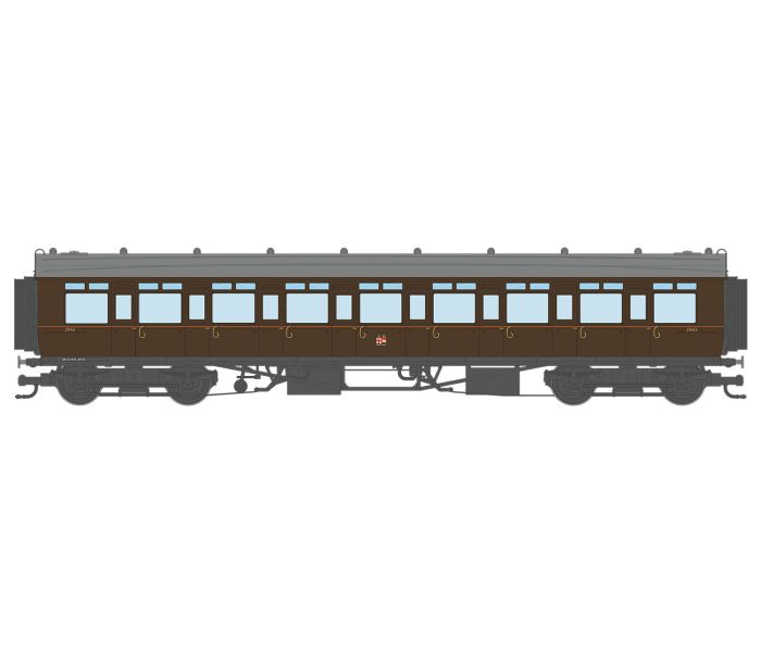 Corridor Toplight 1940 GWR All Brown TC All 3rd 3943