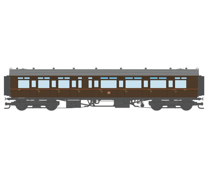 Corridor Toplight 1940 GWR All Brown TC Comp RH 6941
