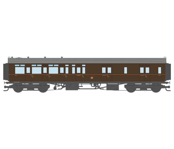 Corridor Toplight 1940 GWR All Brown TC Brake 3rd LH 3574