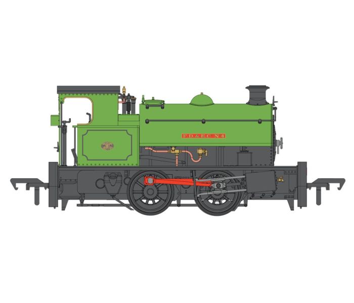 HL 0-4-0 No.4 FD & EC Green Lined Black (DCC-Fitted)