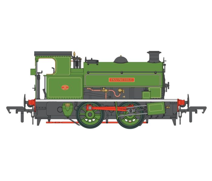 HL 0-4-0 'Invincible' Lined Green (DCC-Fitted)