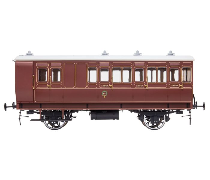 Stroudley 4whl Brake 3rd Lined Brown 891 Lit (DCC-Fitted)