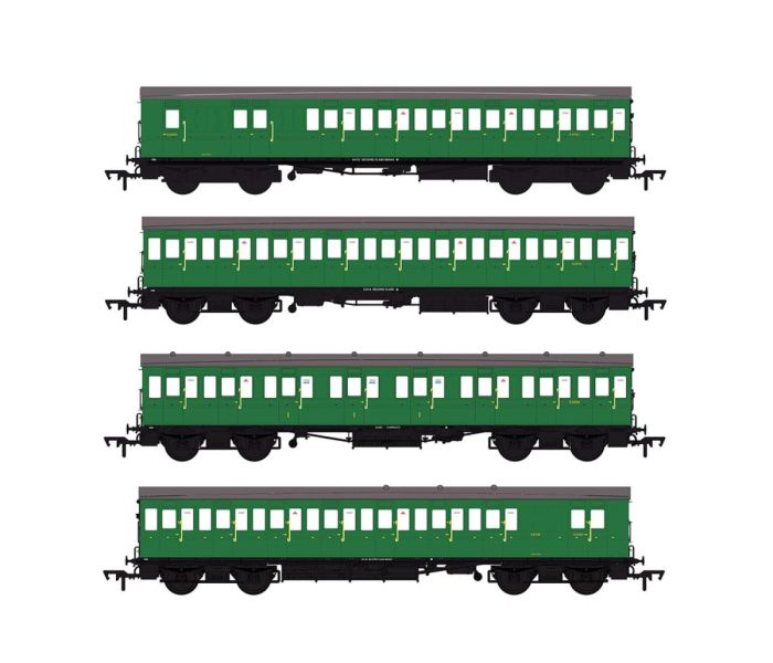54ft 'Isle of Wight' Coach Set (4) 486 BR(SR) Green
