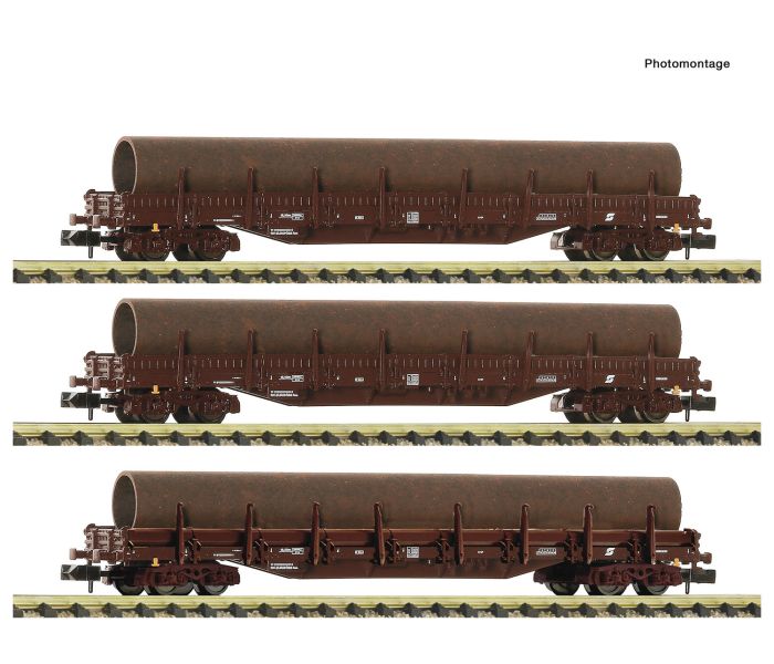 OBB Res Bogie Stake Wagon w/Pipe Load Set (3) IV