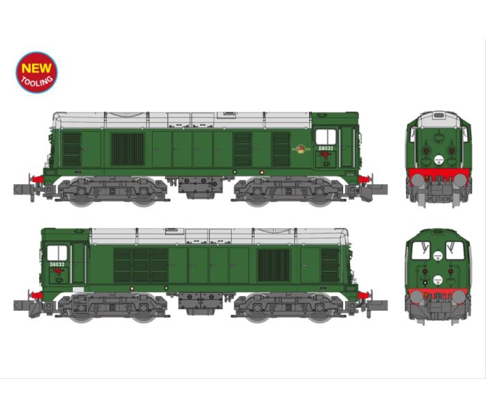 Class 20/0 D8032 BR Late Green Diesel Loco (DCC-Sound)