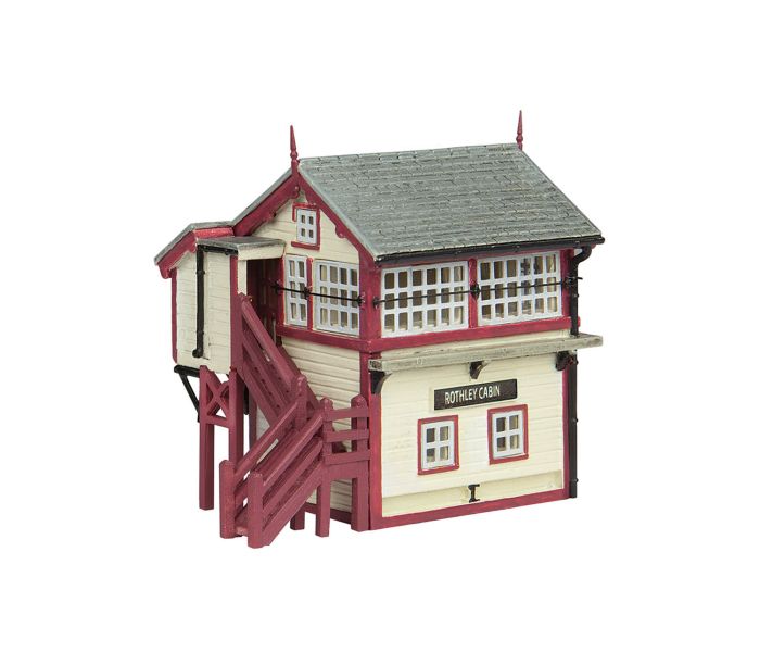 Scenecraft GCR Wooden Signal Box Maroon/Cream (Pre-Built)