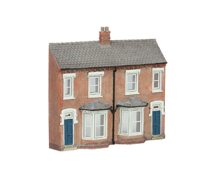 Scenecraft Low Relief Terraced Houses Blue (Pre-Built)