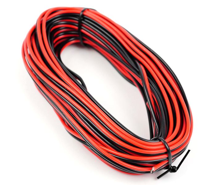 Red/Black Twinned Wire (14 x 0.15mm) 10m