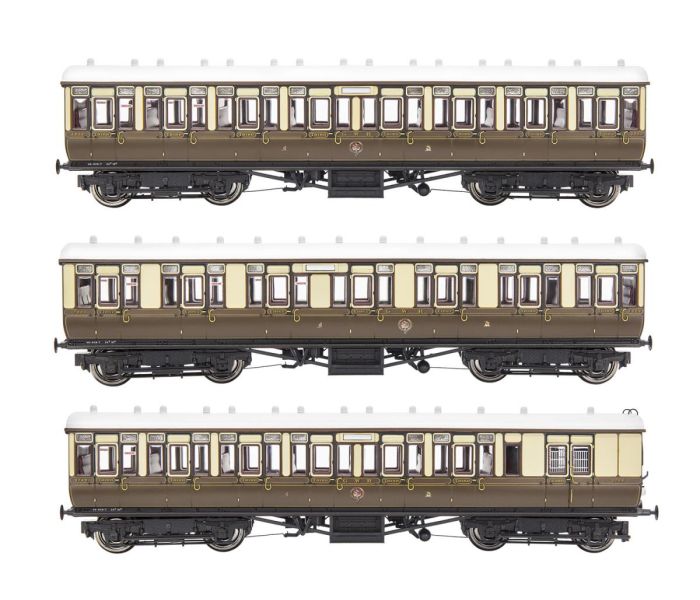 GWR Toplight Coach Set (3) GWR Chocolate/Cream Pack A