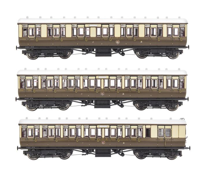 GWR Toplight Coach Set (3) GWR Chocolate/Cream Pack B