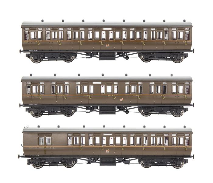 GWR Toplight Coach Set (3) GWR All Brown Pack B