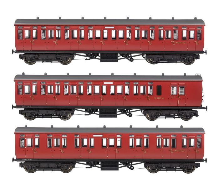 GWR Toplight Coach Set (3) BR(WR) Maroon Pack A
