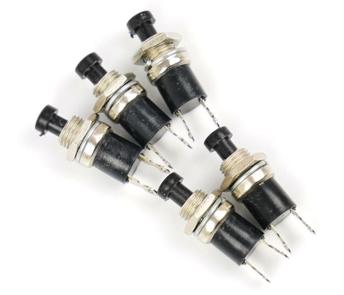 Black Push to Make Switches (5)