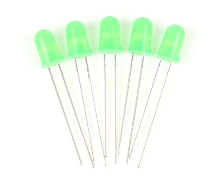 Green 5mm 12v LEDs (5) - Use GM76 Resistors