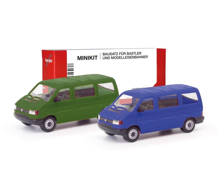 Minikit VW T4 Bus Set (2) Olive Green/Ultramarine Blue
