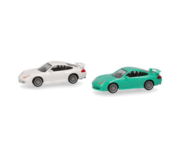 Minikit (2) Porsche 911 GT3 Grand Prix White/Light Green