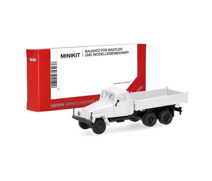 Minikit IFA G5 3 Axle Three Way Dumper Druck White