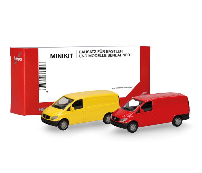 Minikit MB Vito Van 2002 Set (2) Broom Yellow & Red