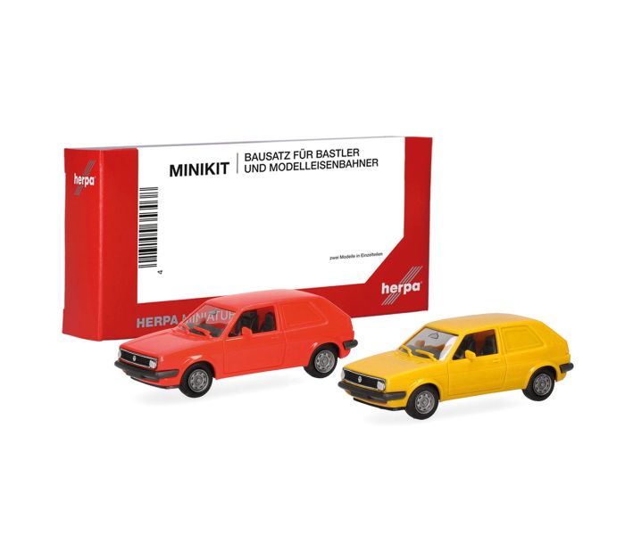 Minikit VW Golf II 2 Door Van (2) Red & Yellow