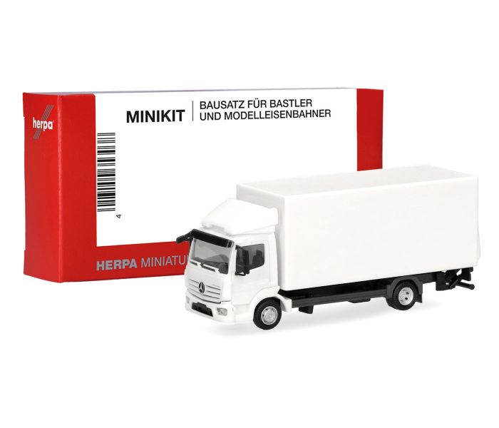 Minikit MB Atego 13 Box Truck w/Rear Tail Lift White