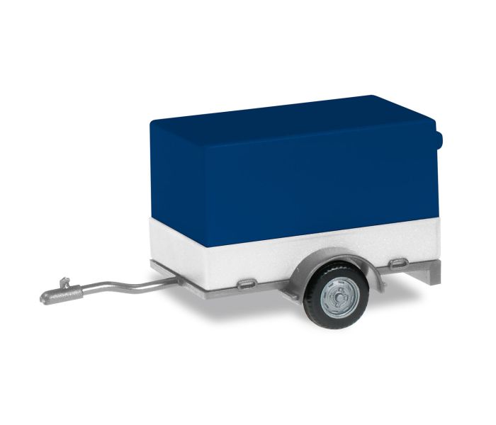 Car Canvas Single Axle Trailer Blue/White