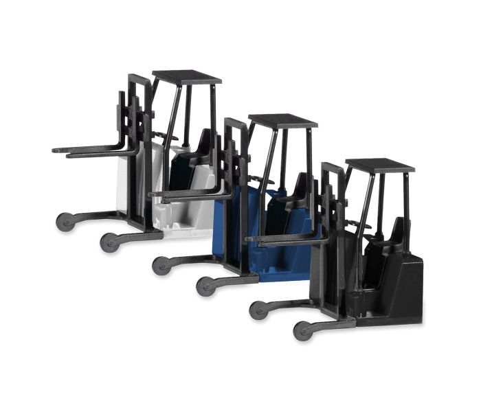 Fork Lift Truck Set (3) White/Blue/Black