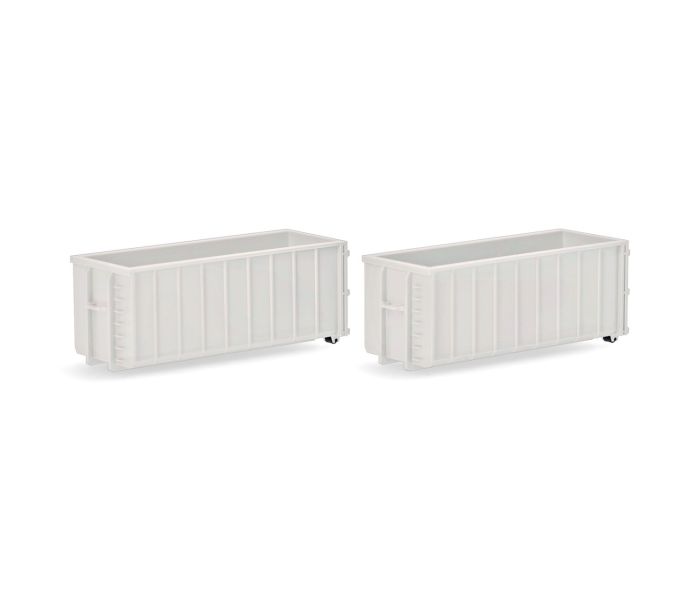 Ribbed Roll Off Containers (2) White