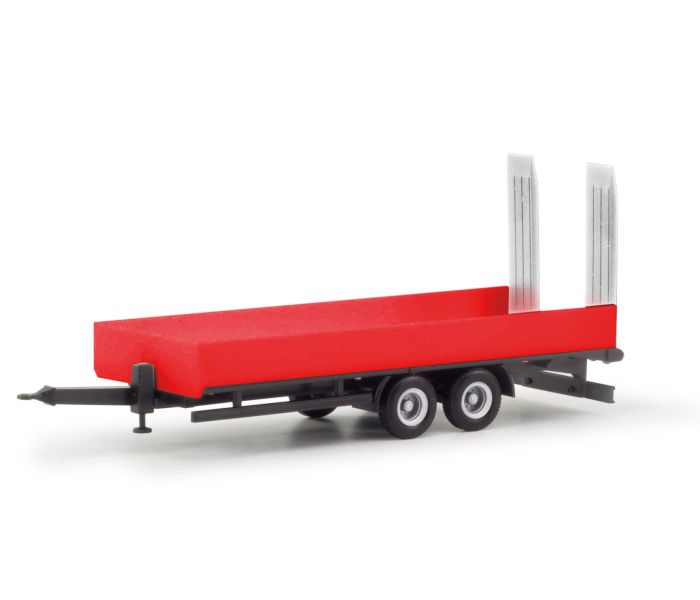 LKW 2 Deep Loading 2 Axle Trailer with Ramps Red