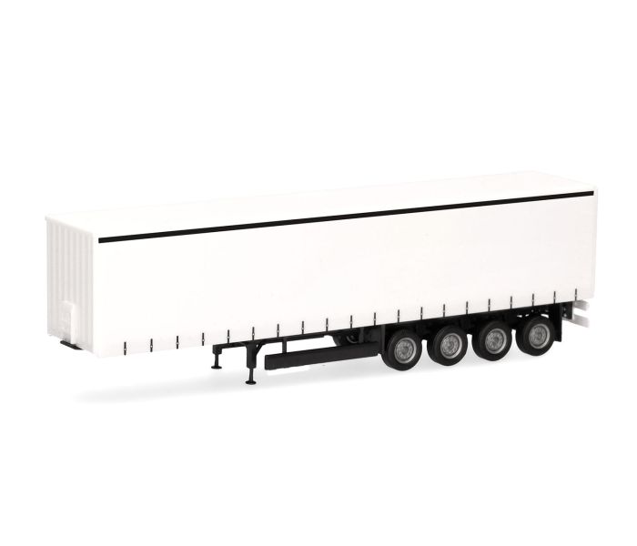 Canvas Curtain 4 Axle Trailer White
