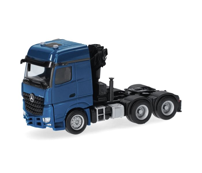 MB Arocs 18 Bigspace 3 Axle Rigid Tractor w/Crane Blue