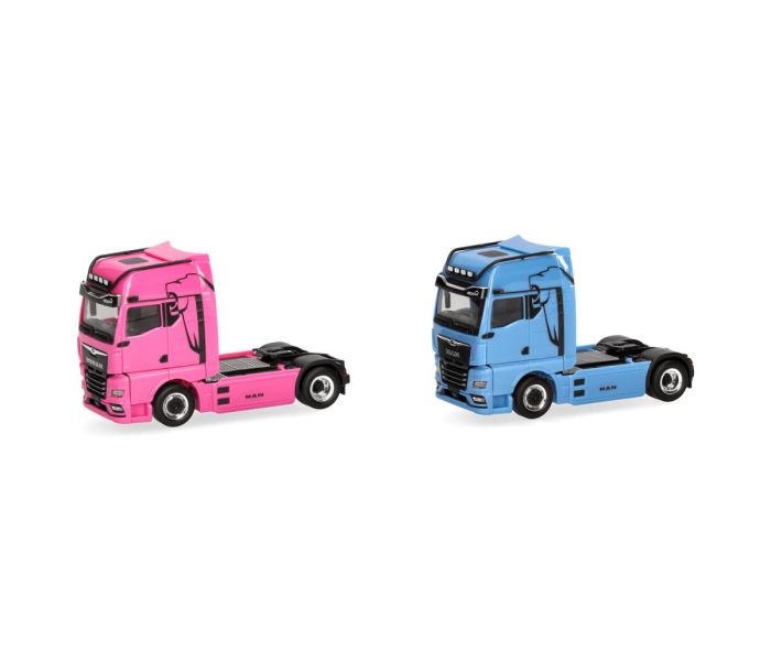 MAN & WOMAN eTGX GX 2 Axle Rigid Tractor Set (2) Blue/Pink