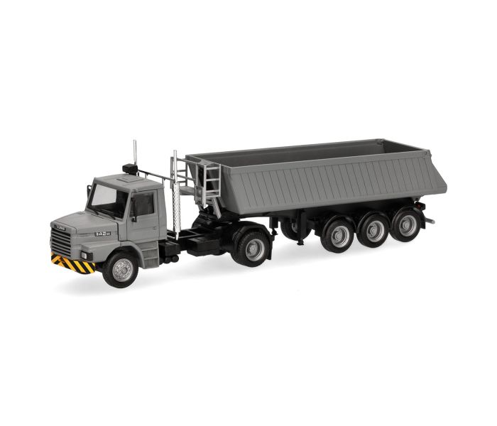 Scania Hauber Dump Semitrailer Grey/Yellow