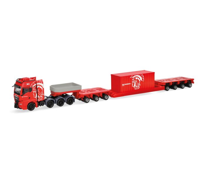 MAN TGX GX Lowboy Semitrailer w/20ft Container De Romein