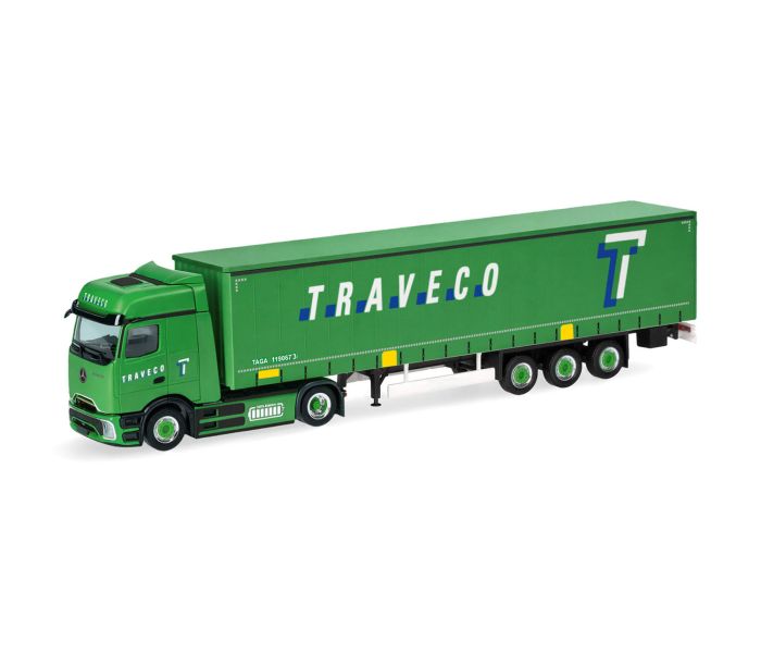 MB eActros Bigspace Curtain Canvas Semitrailer CH Traveco