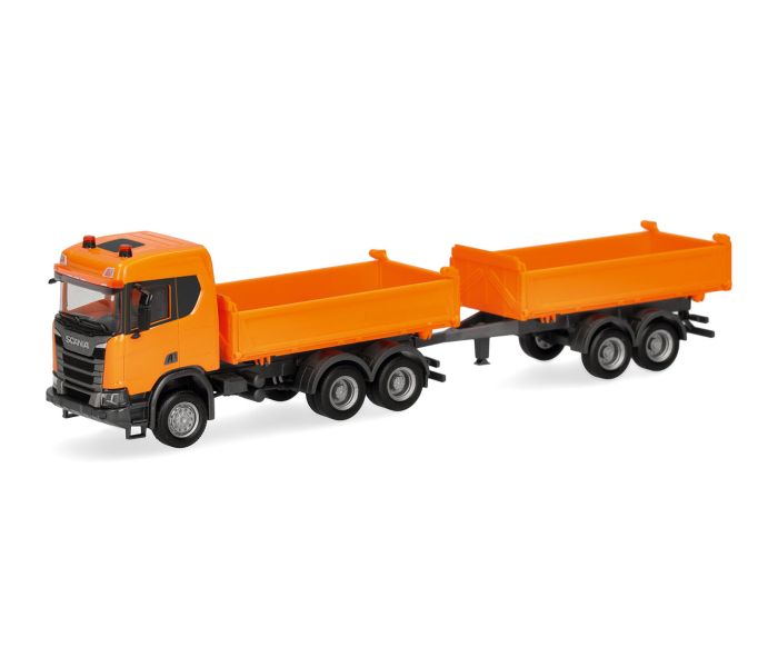 Scania CR Low Roof Tipper Trailer Truck Municipal Orange