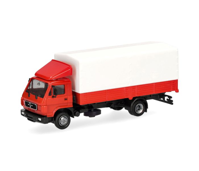 Basic MAN G90 Tarpaulin Trailer Truck Red/White