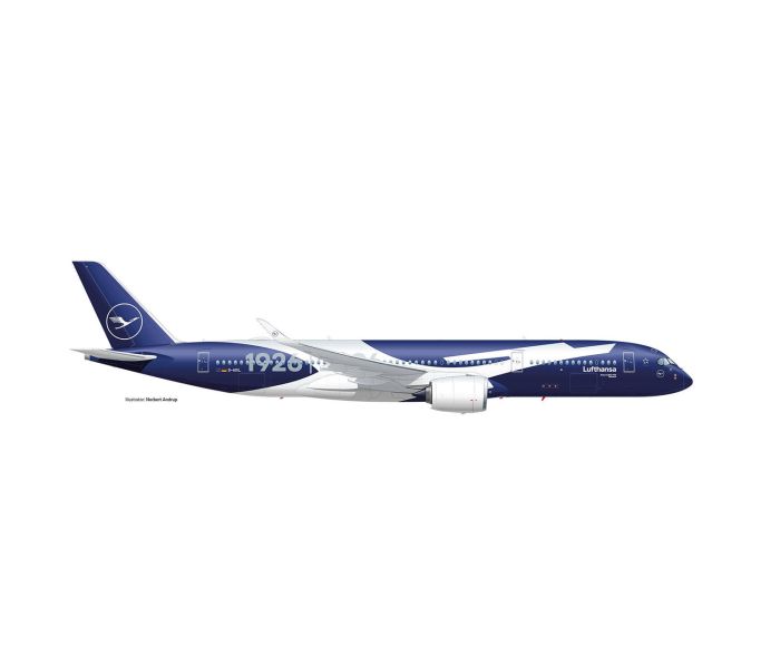 Snapfit Airbus A350-900 Lufthansa 100yrs Rostock (1:200)