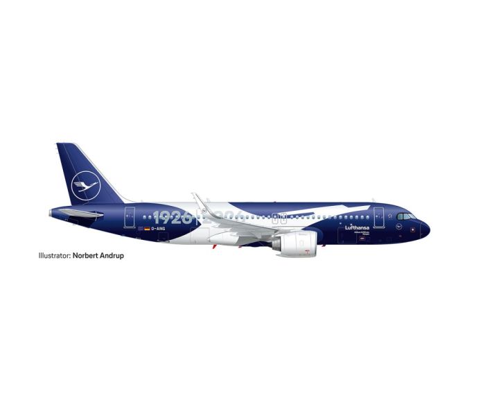 Snapfit Airbus A320neo Lufthansa 100yr D-AING (1:200)
