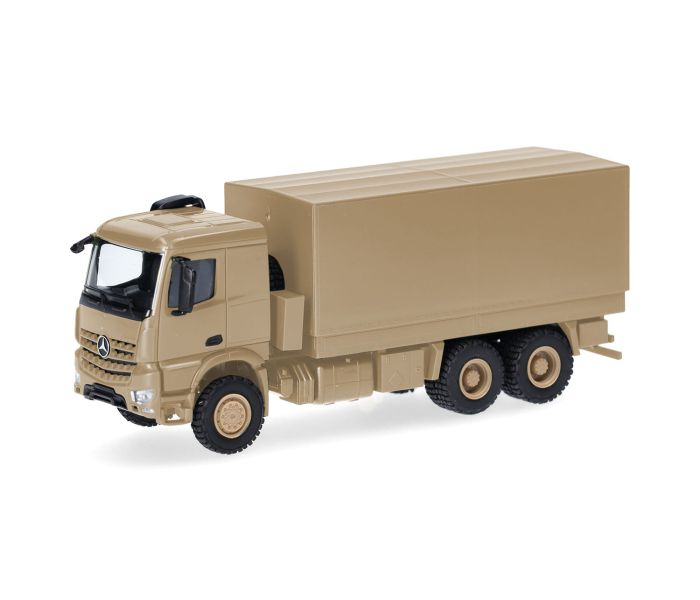 Military MB Arocs 6x6 Flatbed Truck Sand Beige Undecorated
