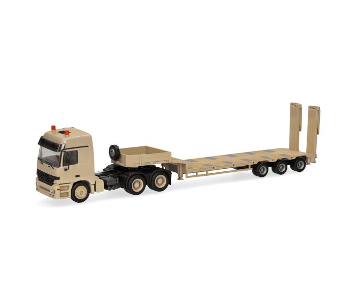Military MB Actros L Semi Lowboy Semitrailer Sand Beige