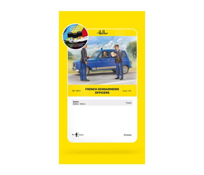 French Gendarmerie Officers Starter Kit (1:24 Scale)-Heller-58751