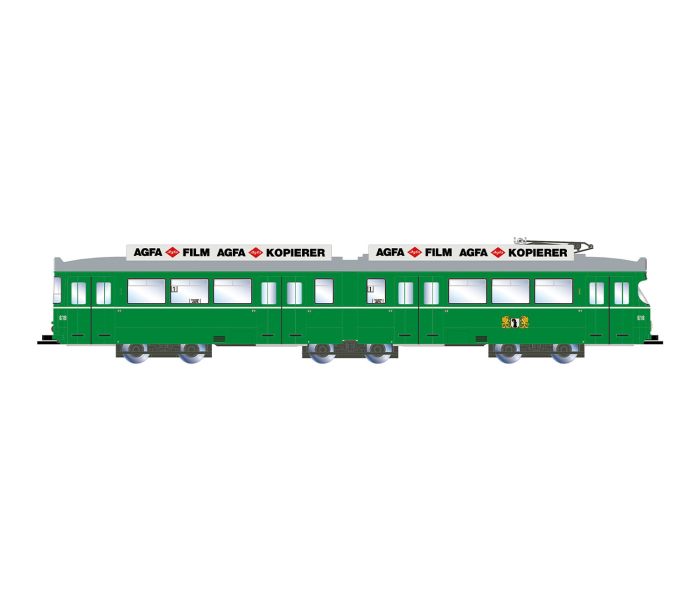 Duewag Tram Basel Green w/Advertising IV (DCC-Sound)