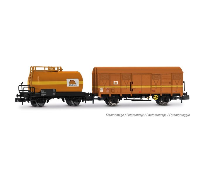 Colas Rail 2 Axle Tank/G4 Wagon Set (2) V
