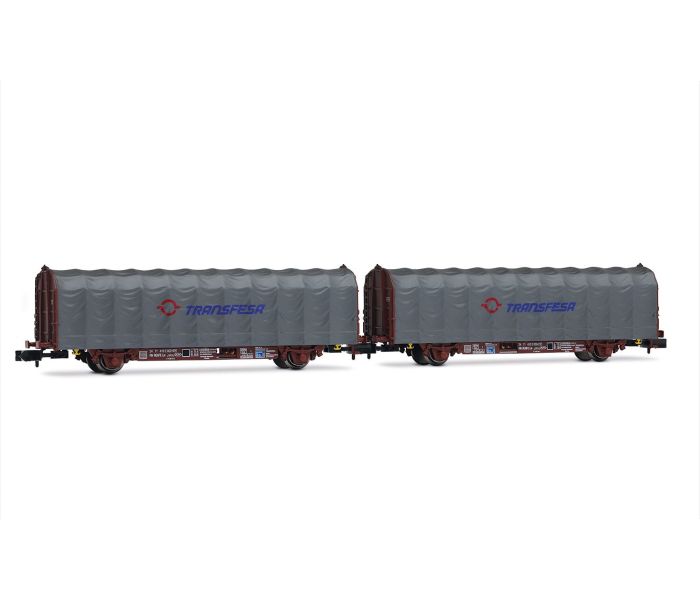 RENFE Transfesa Lis 2 Axle Tarpaulin Wagon Set (2) V